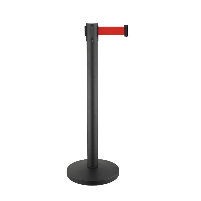 2Meter Retractable Queue Line Barrier Security Crowd Control Post Stanchions with Red Belts