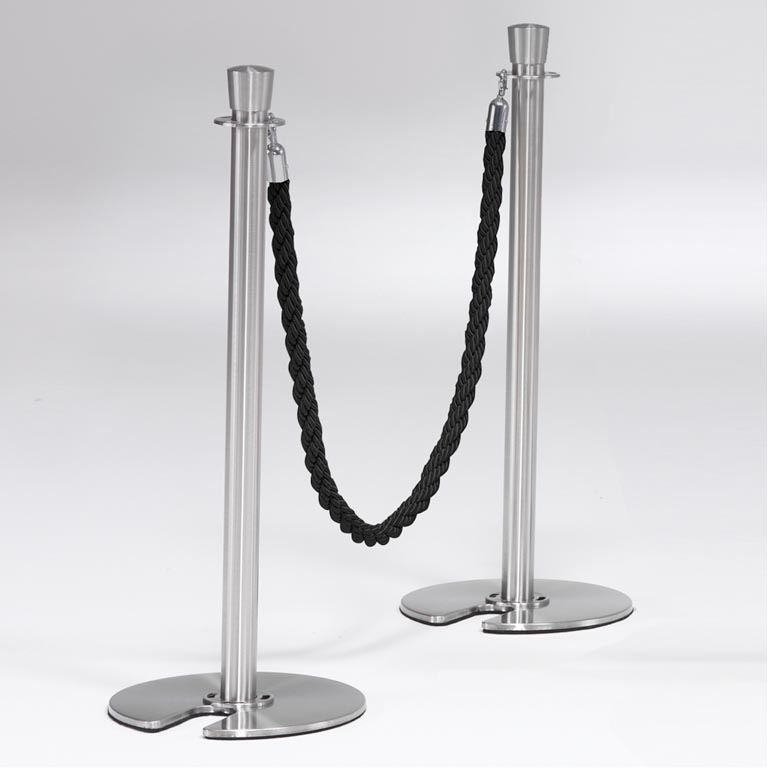 Crown Top Crowd Control Barrier Stainless Steel Rope Stanchion Pole